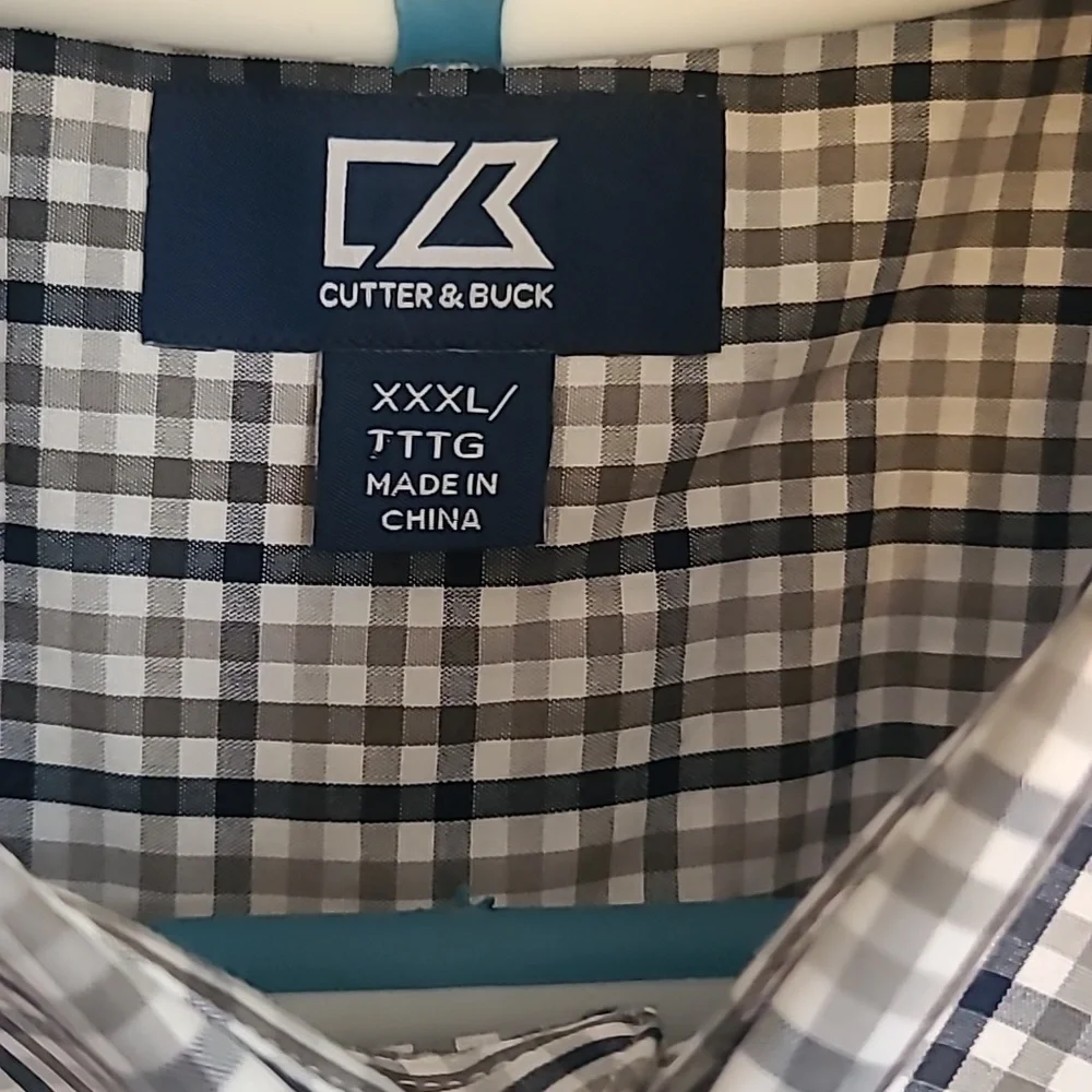 Villanova .. Mens Long Sleeve Button‎ Down .. Plaid XXXL .. Cutter & Buck